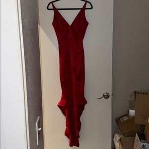 Chic High Low Red Dress
